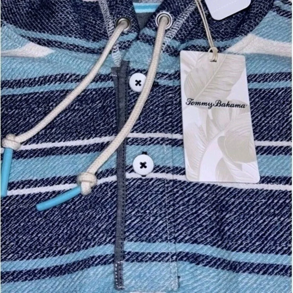 Tommy Bahama Mens 3XLB Blue Horizon Baja Hoodie Bering Blue NWT‎